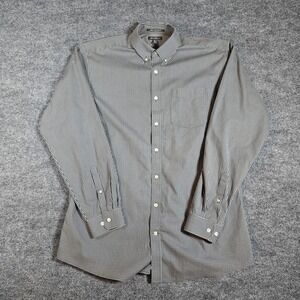 Eddie Bauer Mens XL Button Down Shirt Wrinkle Free Classic Fit Micro Check Black
